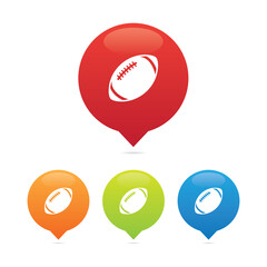 Colorful Set of Round American Football Markers