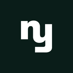 Letter NY simple logo design vector