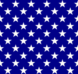 seamless white star on blue background pattern