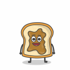 cute toast character vector design template illustration