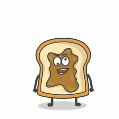cute toast character vector design template illustration