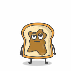 cute toast character vector design template illustration
