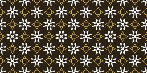 background pattern with decorative ornaments on a black background in retro style. Wallpaper texture for your design. Vector illustration