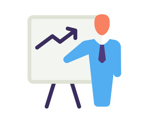 presentation pitching meeting single isolated icon with flat style