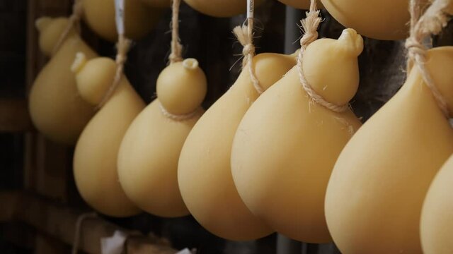 Caciocavallo Aged Cheese Inside Diary Cheese Factory In Italy Row Zoom