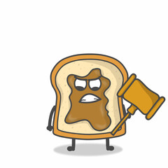 cute toast character vector design template illustration