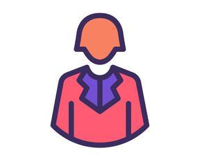 woman user profile single isolated icon with filled line style