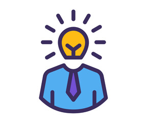creative bulb idea single isolated icon with filled line style