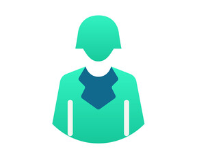woman user profile single isolated icon with gradient style