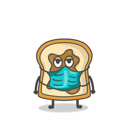 Fototapeta premium cute toast character vector design template illustration