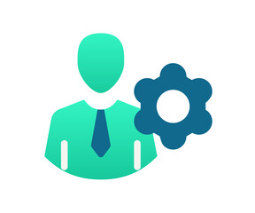 setting employee single isolated icon with gradient style
