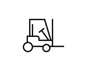 Forklift flat icon. Single high quality outline symbol for web design or mobile app.  Forklift thin line signs for design logo, visit card, etc. Outline pictogram EPS10