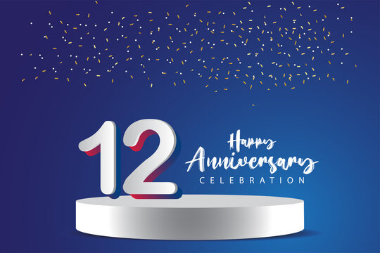 12th year anniversary celebration design Vector Image