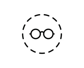 Fototapeta premium Line Glasses icon isolated on white background. Outline symbol for website design, mobile application, ui. Glasses pictogram. Vector illustration, editorial stroke. Eps10