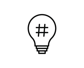 Hashtag line icon. High quality outline symbol for web design or mobile app. Thin line sign for design logo. Black outline pictogram on white background