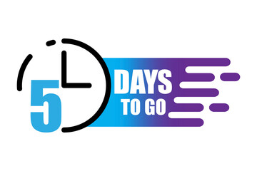 Five days to go. Special offer symbol. Design promotion. Vector design banner. Stock image.