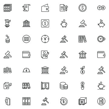 Tax icon set. Collection of high quality outline web pictograms in modern flat style. Black Tax symbol for web design and mobile app on white background. Line logo EPS10