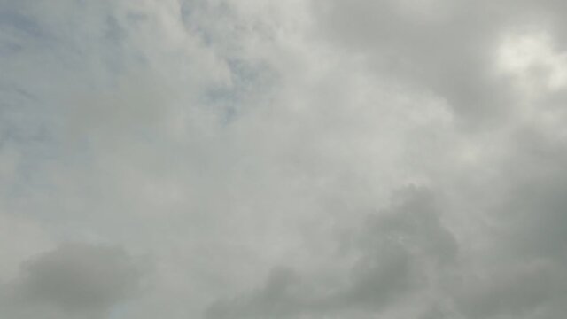 4k Time Lapse Of Fast Moving Gray Clouds, Storm Developing.