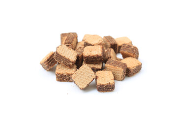 Chocolate wafers isolated on white background