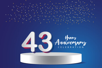 43 Years Anniversary Celebration Vector Template Design Illustration