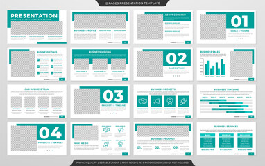 Fototapeta na wymiar business presentation template design with clean style and modern layout use for business identity and portfolio