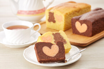 ハートパウンドケーキとクマさんパウンドケーキ