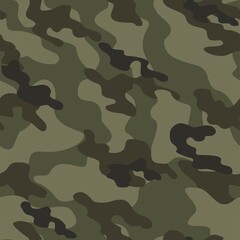 Fototapeta premium Army camo texture repeat print vector textile background.
