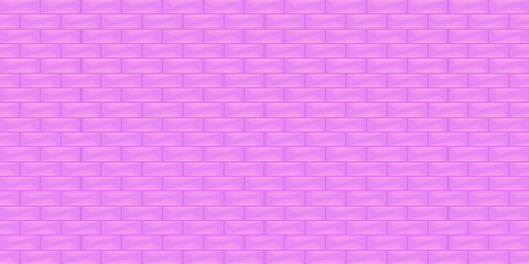 Purple brick wall 3d geometric with abstract background texture wallpaper decoration frame template pattern seamless graphic designs vector illustration 
