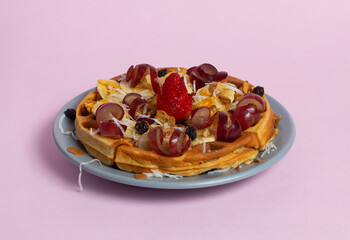 waffle whit grapes