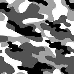 grey military camouflage vector seamless pattern