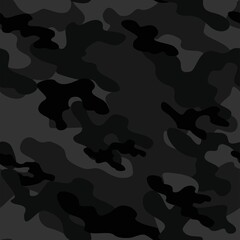 dark military camouflage vector seamless pattern