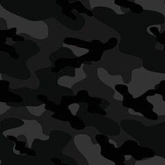 dark military camouflage vector seamless pattern