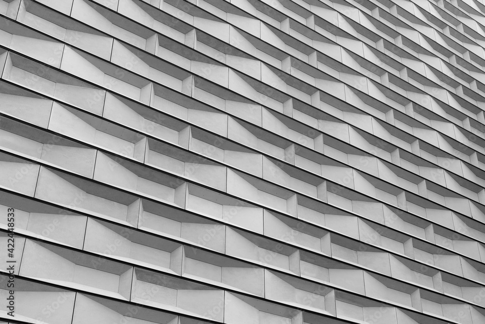 Aufkleber Exterior of modern architecture. Building abstract background pattern