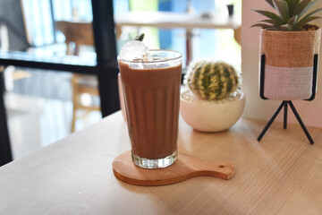 Thai tea drink served on the table. Photo concept for commercial use