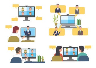 テレワーク 　リモート　会議　打ち合わせ
