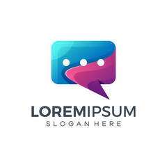 Talk chat logo design vector illustration