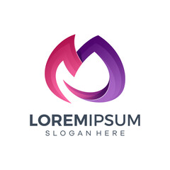 Letter M logo design illustration