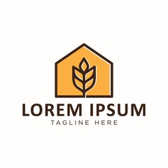Obraz premium Wheat House Logo Design Template