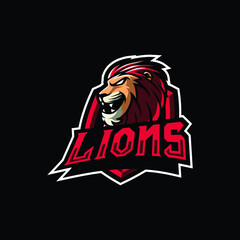 Lion mascot logo design illustration