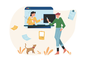 Customer service explaining product to customer