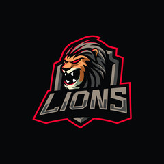 Lion mascot logo design illustration