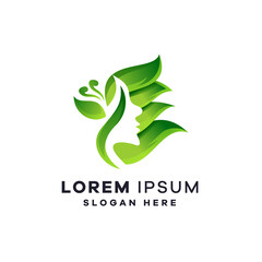 Natural woman logo vector