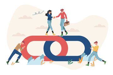 Handshake concept link as a strong union and cooperation