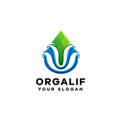 Organic gradient colorful logo template