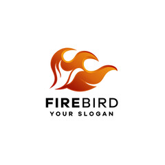 Fire bird gradient logo template