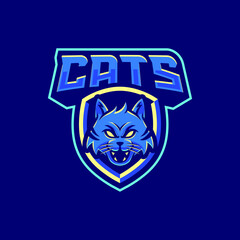 Cats mascot logo illustration