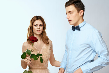 cute young couple hugs date friendship charm