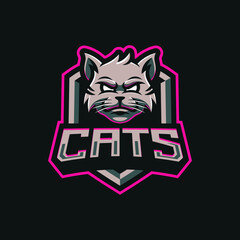 Cats mascot logo illustration