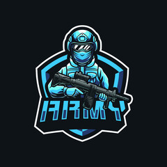 Army mascot logo design illustration