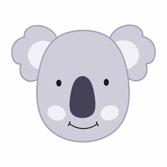 The face of a cute koala. Vector illustration with animals of Australia.